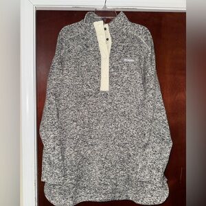 NWT Columbia 2X Black and White Knit Fleece Pullover